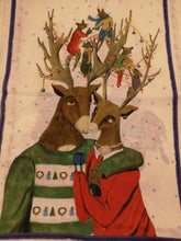 Carica l'immagine nel visualizzatore di Gallery, Strofinacci in puro lino - Fantasie natalizie